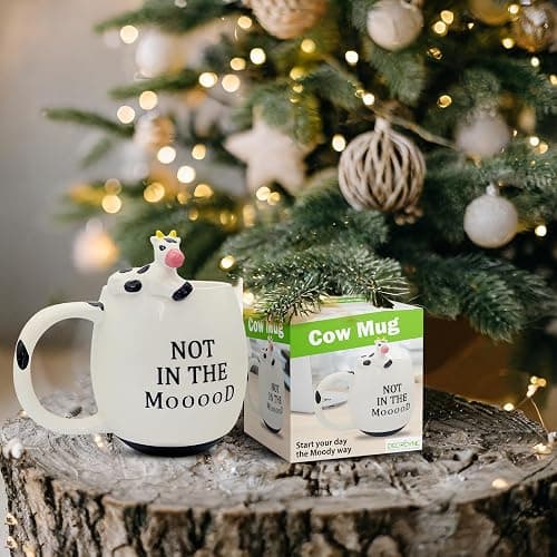 Decodyne Funny Cow Coffee Mug, White Elephant Gifts for Adults, Gag Gifts for Adults, Cute Stuff For Women and Men, Funny Coworker Office, Cool Stuff - 14 Ounce thumbnail 2