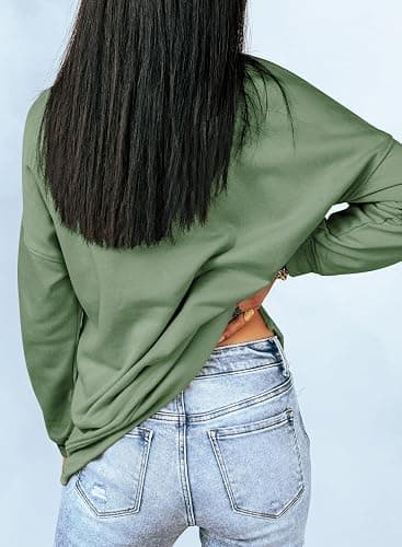 Dokotoo Women's Casual Crew Neck Sweatshirt Loose Soft Long Sleeve Pullover Tops thumbnail 5