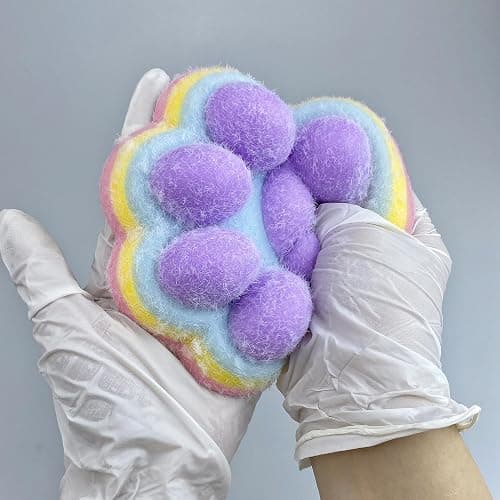 Fufu Big Cat Paw Squishy Toy 5 Inch Sticky Cat Paw Print Squishies Large Pinch Family Tuba Squishy Tangcii Giant Rainbow Cat Paw Squeeze Toy for Adults Stress Relief thumbnail 2