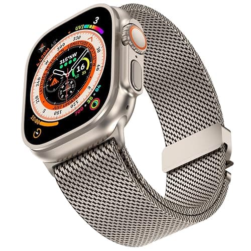 Milanese Mesh Loop for 44 mm 45 mm Apple Watch Band for Men 42mm 44mm 46mm 38mm 45mm Series 7 40mm 41mm 49mm Women,Stainless Steel Parachute Buckle for iWatch Ultra 2 Series 10 9 8 7 6 SE 5 4 3 thumbnail 4