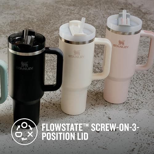 Stanley Quencher H2.0 Flowstate Trinkflasche Mit Strohhalm 1.2L - Thermobecher Kühlt 11 Stunden - 48 Stunden Eisgekühlt - Spülmaschinenfest - Thermosflasche BPA Frei - Edelstahl Trinkbecher - Cream thumbnail 7