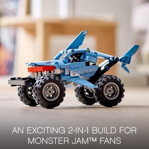 LEGO Technic Monster Jam Megalodon Building Set, 2 in 1 Pull Back Shark Truck to Lusca Low Racer Car Toy, DIY Building Toy Ideas for Outdoor Play for Kids, Boys, and Girls Ages 7 and Up, 42134 thumbnail 2