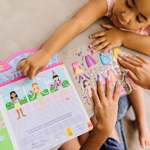 Melissa & Doug Puffy Sticker Play Set – Princess, 67 Reusable Stickers with 2 Fold-Out Scenes, Restickable Fashion Activity Book, Mess Free Travel Toys for Kids Ages 4+ thumbnail 9