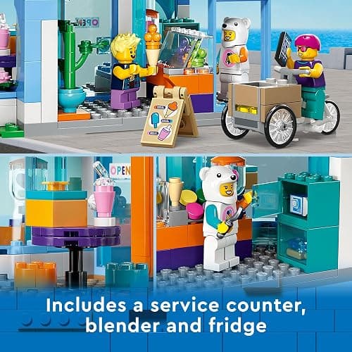 LEGO City Ice-Cream Shop 60363 Building Toy Set, Includes a Cargo Bike, 3 Minifigures and Lots of Fun Features and Accessories for Imaginative Role Play, Great Birthday Gift Idea for Kids thumbnail 4