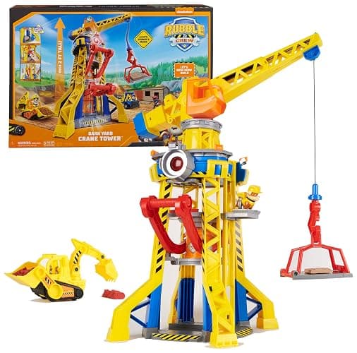 Rubble & Crew, Bark Yard Crane Tower Playset with Action Figure, Toy Bulldozer & Kinetic Build-It Play Sand, PAW Patrol Kids Toys for Boys & Girls 3+ - Image 1