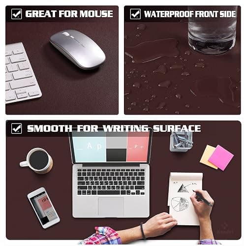 K KNODEL Non-Slip Desk Mat, Desk Pad, Desk Blotter, Desktop Mat for Desk, Large Desk Protector, Office Computer and Laptop Mat for Desk (31.5"x15.7", Brown) thumbnail 2
