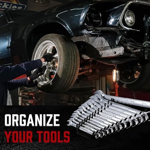 ALOANES 26-Slot Metal Wrench Organizer, Heavy Duty Wrench Organizer Tray for Tool Box, Professional Fit SAE & Metric Wrench Storage, 2 Pack Wrench Holders(Black) thumbnail 8