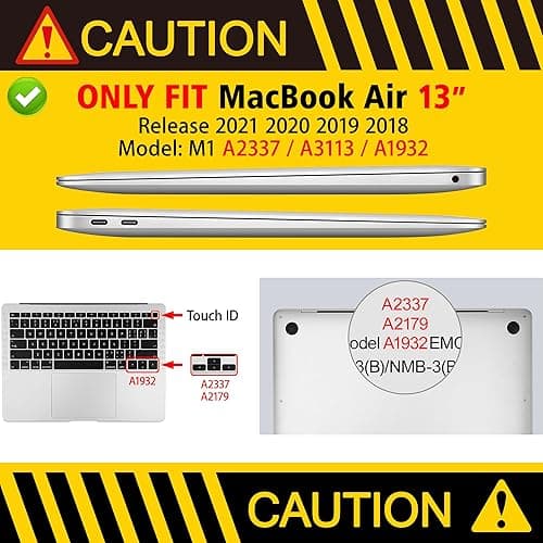 May Chen Compatible with New MacBook Air 13 inch Case 2021 2020 2019 2018 Release Model: M1 A2337 A2179 A1932, Plastic Hard Shell Case for Mac Air 13 inch with Retina Display Fits Touch ID, Baby Pink thumbnail 3