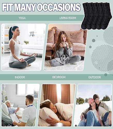 DOSKONI Fuzzy Socks for Women Fluffy Slipper Socks Cozy Winter Warm Soft Microfiber Plush Home Sleeping Gift Socks thumbnail 7