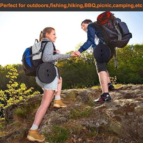 Fishboy Collapsible Stool for Adults, Portable Folding Camping Seat, 400lbs | Lightweight but sturdy, retractable telescoping design with adjustable heights for fishing, hiking, travel, festivals, BBQ thumbnail 2