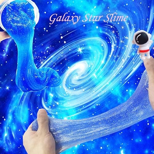 Super Galaxy Slime Kit, Blue Glitter Slime in a Variety of Shapes and Textures, Cosmic Starry Charm Includes Slime Kit Party Gifts. thumbnail 3
