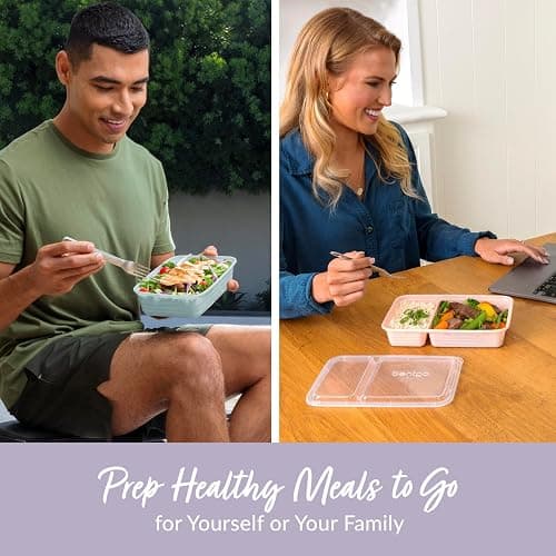Bentgo Prep 60-Piece Meal Prep Kit - Reusable PFAS & BPA-Free Food Containers, 1-Compartment, 2-Compartment, & 3-Compartments - Microwave, Freezer, & Dishwasher Safe (Floral Pastels) thumbnail 4