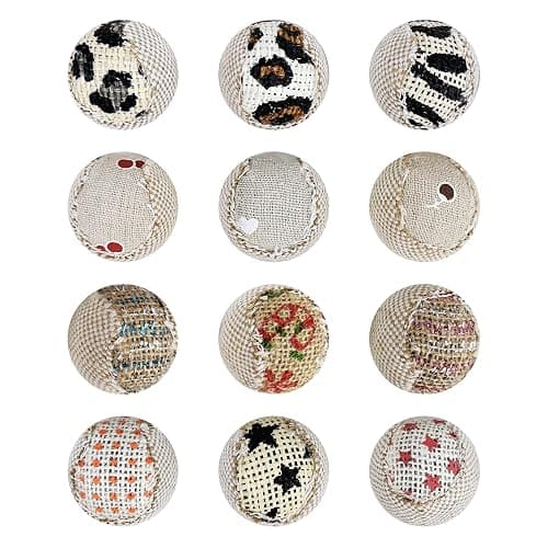 TTcat Canvas Cat Toys Balls Interactive Toys for Indoor Cats and Kitten,12 Pack. thumbnail 3