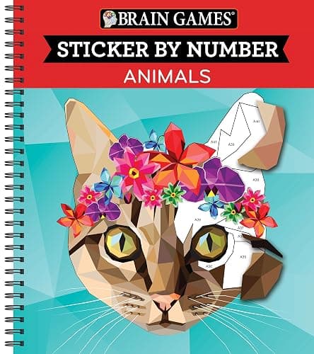 Brain Games - Sticker by Number: Animals (28 Images to Sticker) - Image 1