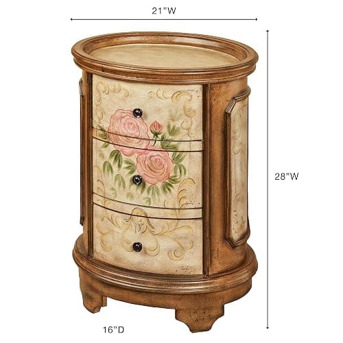 Touch of Class Delilah Oval Aged Walnut Wood Storage Cabinet thumbnail 3