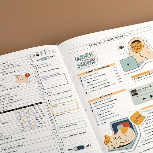 CAGIE Bullet Dotted Journal Notebook 320 Pages 100 GSM Paper Hardcover A5 Dot Grid Notebook Leather Journals for Writing Women Men Work Journaling, Black thumbnail 7