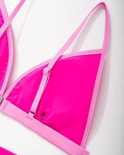 SUUKSESS Women Triangle High Cut Bikini Sets Sexy High Waisted 2 Piece Swimsuit thumbnail 5