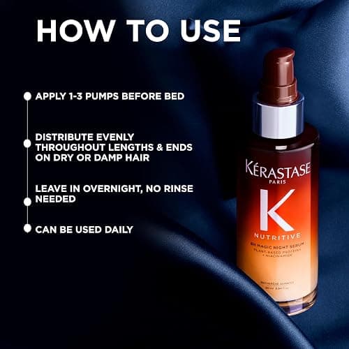 Kerastase Nutritive 8H Magic Night Serum - Overnight Treatment for Dry Hair, Enhances Shine, Nourishes and Reduces Frizz, With Plant-Based Proteins, For All Hair Types thumbnail 5