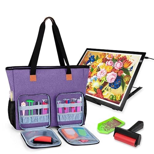 LUXJA Carrying Case for Diamond Painting Accessories and A3 Light Pad, Diamond Painting Bag for A3 and B3 Light Box (Bag Only), Purple - Image 1