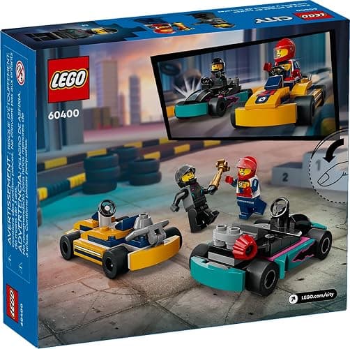 LEGO City Go-Karts and Race Drivers Toy Playset, 2 Driver Minifigures, Racing Vehicle Car Toy, Fun Race Car Toy Gift for Kids Aged 5 and Up, 60400 thumbnail 6
