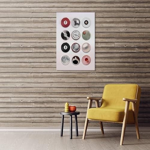 Trendy Vintage Lucky 8 Ball Poster Funky Disco Ball Canvas Print Painting Retro Music Record Aesthetic Minimalist Preppy Wall Art for Bar Bedroom Dorm Living Room Decor 8x12inch Unframed thumbnail 4