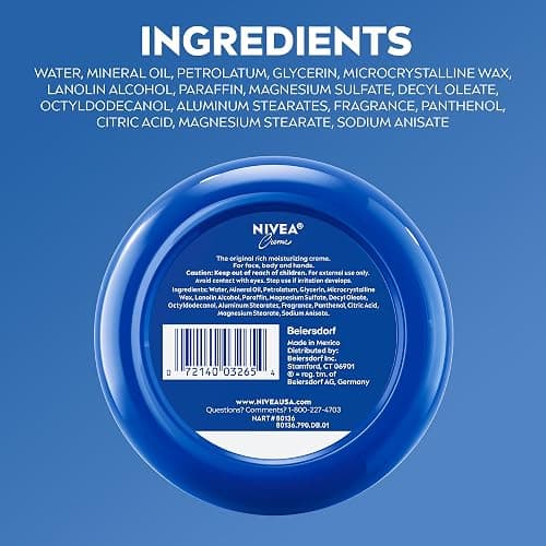 NIVEA Creme Face, Hand and Body Moisturizer Cream, Rich Body Cream for Dry Skin with Provitamin B5, Fast-Absorbing and Non-Comedogenic, For Daily Use on All Skin Types, 16 Oz Jar thumbnail 11