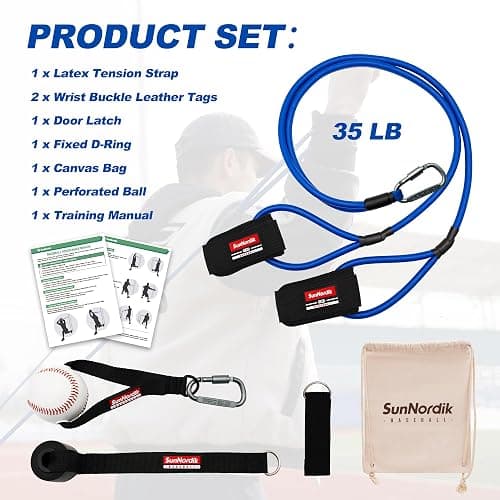 SunNordik Resistance Bands for Pitchers, Baseball & Softball Training Equipment for Improving Arm Strength & Pitching Training, Baseball Pitching Bands for All Skill Levels thumbnail 4