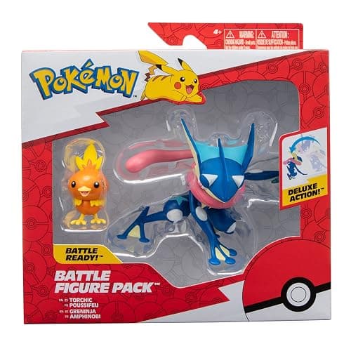 Pokémon Battle Figure 2 Pack - Features 4.5-Inch Greninja and 2-Inch Torchic Battle Figures with Accessory - Amazon Exclusive thumbnail 3