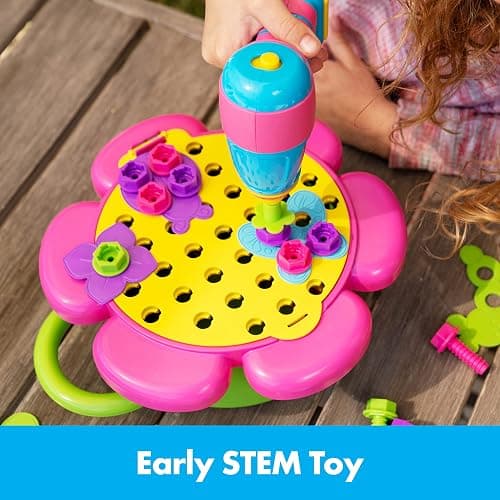 Educational Insights Design & Drill Flower Power Studio, Drill Toy, 50-Pieces, Gift for Kids Ages 3+ thumbnail 4