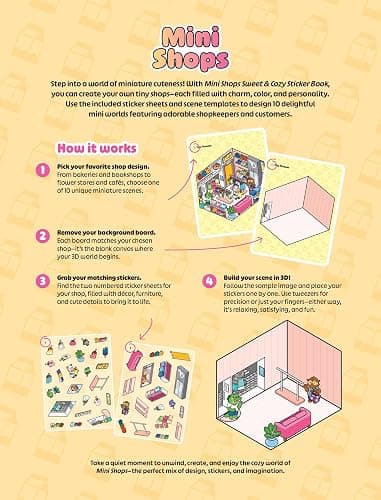 Mini Shops Sweet & Cozy Sticker Book: 10 Scenes to Decorate with 300 Stickers! Create Miniature Worlds in 3D! thumbnail 8