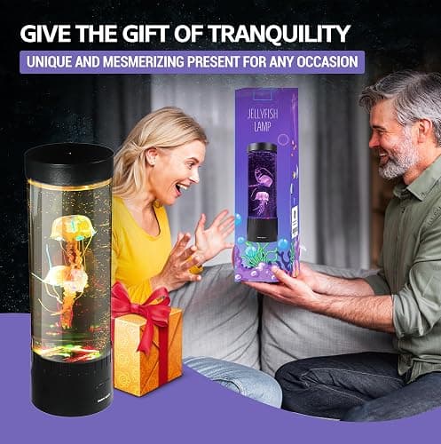 Brewish Jellyfish Lamp (Upgraded Motor 2025),16 Color Changing Mood Lamps, 4 Modes Aquarium Night Light, Artificial Fish Tank with Moving Fish, Sensory Room LED Lights for Autism, ADHD, Excellent Gift thumbnail 8
