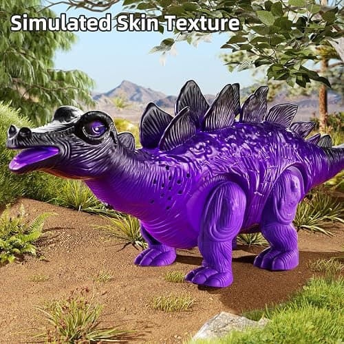 TEMI 3 Pack Electrical Walking Dinosaur Toys for Toddlers 3-4 3-5 Years with Sound and Light Up, Toddler Robot Dinosaur, Brachiosaurus, Stegosaurus Dinosaur Figures for Kids thumbnail 6