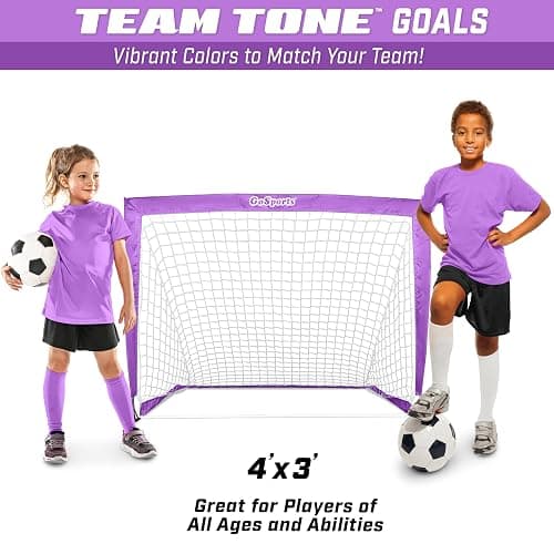 GoSports 4 x 3 ft Portable Soccer Goals for Kids - 13 Colors - Set of 2 Team Tone Pop Up Nets for Backyard thumbnail 6