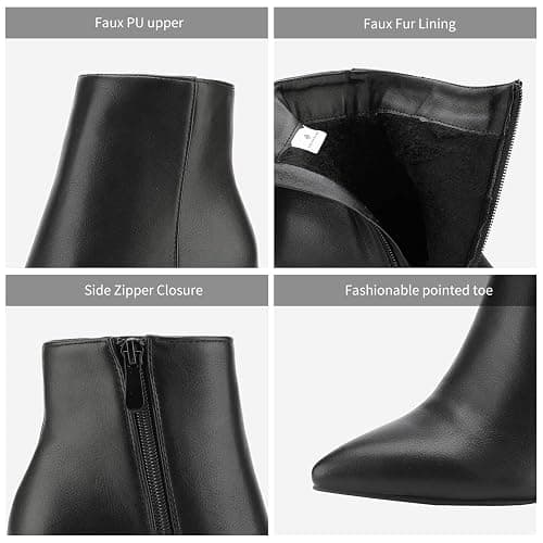 DREAM PAIRS Women's Chunky Heel Ankle Booties Pointed Toe Short Boots thumbnail 3