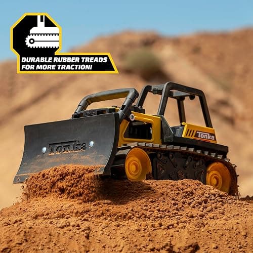 Tonka Steel Classics Bulldozer - Made with Steel & Sturdy Plastic, Yellow Toy Construction Truck, Boys and Girls, Kids, Toddlers, Ages 3+ thumbnail 7