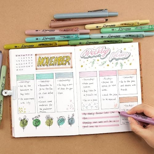 WRITECH Retractable Highlighters Assorted Colors: Chisel Tip Click Aesthetic Highlighter Marker Pens Pack Multi Colored Ink No Bleed Smear for Highlighting Journaling (12ct Neutral) thumbnail 2