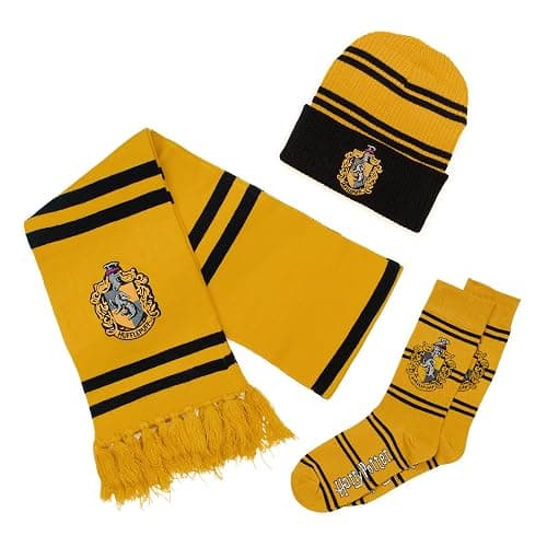 Culture Fly Harry Potter Scarf Beanie Socks Premium Knit 3pc Winter Bundle Gift Set - Image 1