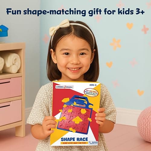 Winning Fingers Shape Toy Puzzle Game – Pop Up Board Game with Shape Puzzles - Two Players Concentration Games Puzzle Board Matching Game - Educational Toy for Kids 3 Years and Older thumbnail 7