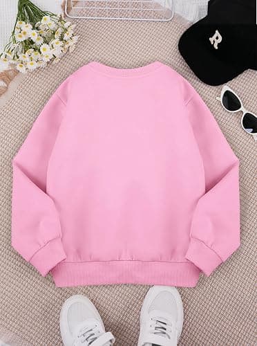 Ecolala Girls Cute Graphic Crewneck Sweatshirt Long Sleeve Drop Shoulder Pullover Tops thumbnail 2