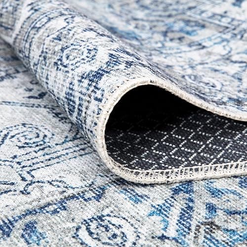 Bloom Rugs Washable Non-Slip 8' x 10' Rug - Blue/Gray Traditional Area Rug for Living Room, Bedroom, Dining Room, and Kitchen - Exact Size: 8' x 10' thumbnail 4