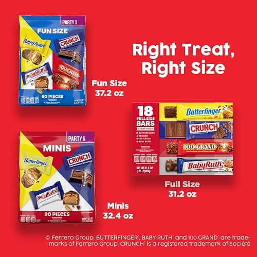 Butterfinger, Kinder Bueno, CRUNCH, and Kinder Chocolate, Assorted Candy Variety Pack, Mini Candy Bars, 30.05 oz thumbnail 7