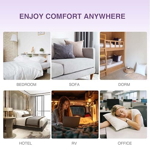 Cooling Pillow for Sleeping, Gel Memory Foam Pillow with Reversible Cover, Neck Support for Side, Back and Stomach Sleepers, Removable & Machine Washable Cover, Bed Pillows for Hot Sleepers, Purple thumbnail 7