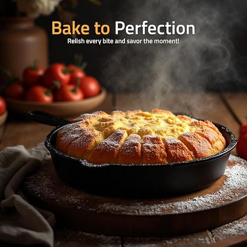 Utopia Kitchen Cast iron Skillets 3 Piece Set, Chefs Pan, Pre Seasoned Cast iron Skillets, 6, 8 & 10 Inches, Easy Use in the Oven, Stove, Grill, or Campfire, Black thumbnail 5