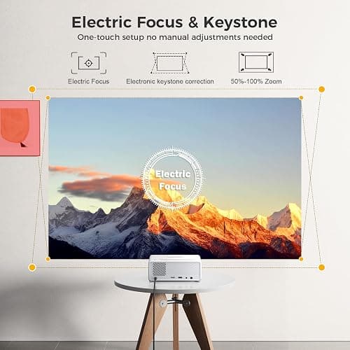 GOODEE Mini Smart Projector with WiFi and Bluetooth - Compatible with Netflix/YouTube/PrimeVideo, Electric Focus & Keystone, Short Throw Portable Video Projector Full HD for Indoor/Outdoor/Camping thumbnail 4