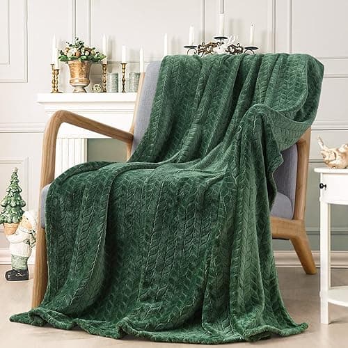 Inhand Fleece Throw Blankets, Super Soft Flannel Cozy Blankets for Adults, Washable Lightweight Blanket for Couch Sofa Bed Office, Warm Plush Blankets for All Season (50"×60", Green) - A-green - Throw/Travel-50x60 IN