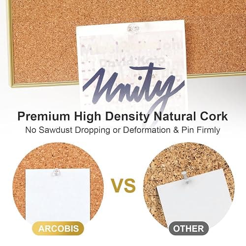 ARCOBIS Cork Board White Board Combo, 24 x 18 Inch Bulletin Board-Gold Frame, Magnetic Dry Erase Board & Corkboard for Wall, Vision Board for Home, Office, School thumbnail 5