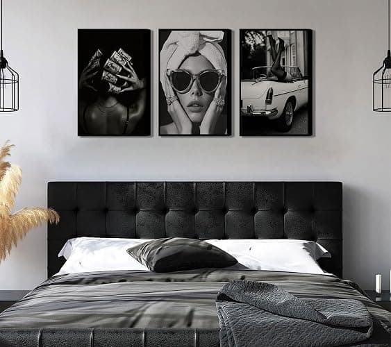 Fashion Woman Wall Art Black and White Trend Wall Decor Sexy Luxury Posters Prints Modern Paintings Pictures Artwork for Bathroom Gallery Home Decoration 16x24in Unframed thumbnail 6