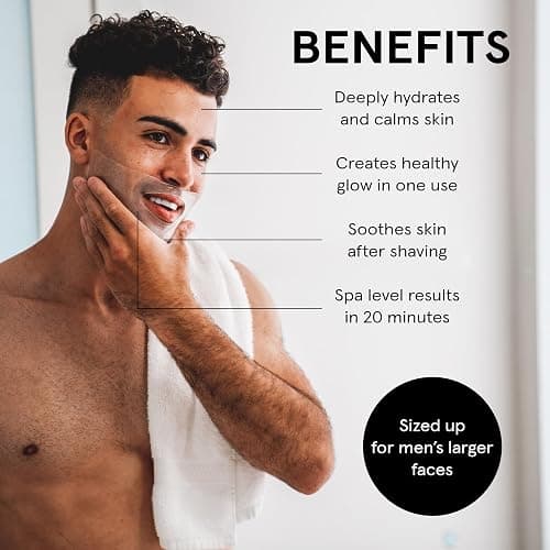 JAXON LANE BRO MASK Premium Korean Face Mask for Men (4 Pack) - Anti Aging Sheet Masks w/Hydrogel, Vitamin C, Hydrolyzed Collagen, & Hyaluronic Acid - Perfect Skin Care Stocking Stuffers for Men thumbnail 3