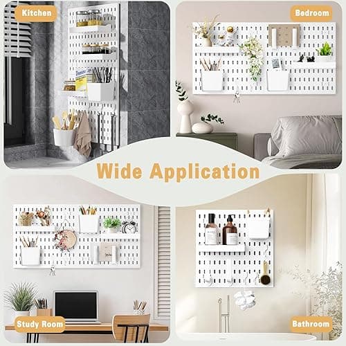 SparkByLiye Pegboard Organizer Kit with 20 Accessories, Modular Hanging - 4 Pegboards & Tools for Kitchen, Home, Office - Wall Pegboard Organizer for Tools, and More - Peg Board Combination thumbnail 7