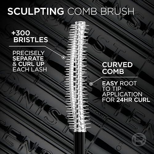 L'Oreal Paris Extensionist Mascara, Lengthening, Volumizing, and Curling Formula For a Lash Extension Eye Makeup Look, Washable Blackest Black thumbnail 5